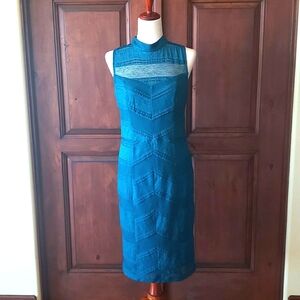 BEBE LACE MITERED MIDI DRESS SIZE 12